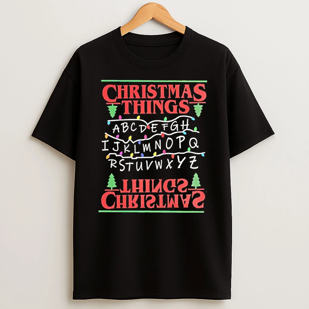 Christmas Things Alphabet Lights T Shirt