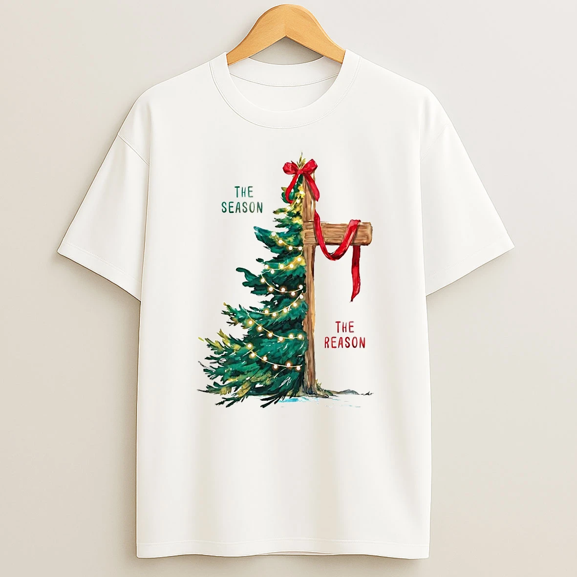 Christmas Tree The Season Jesus Cross The Reason T Shirt