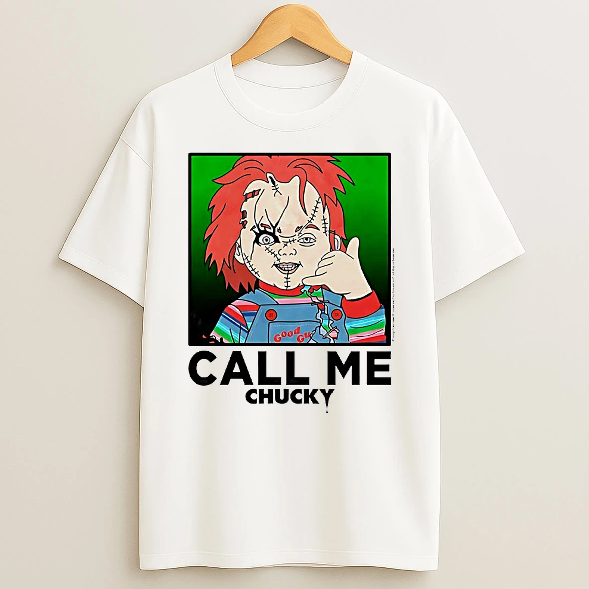 Chucky Call Me Childs Play Circle T Shirt