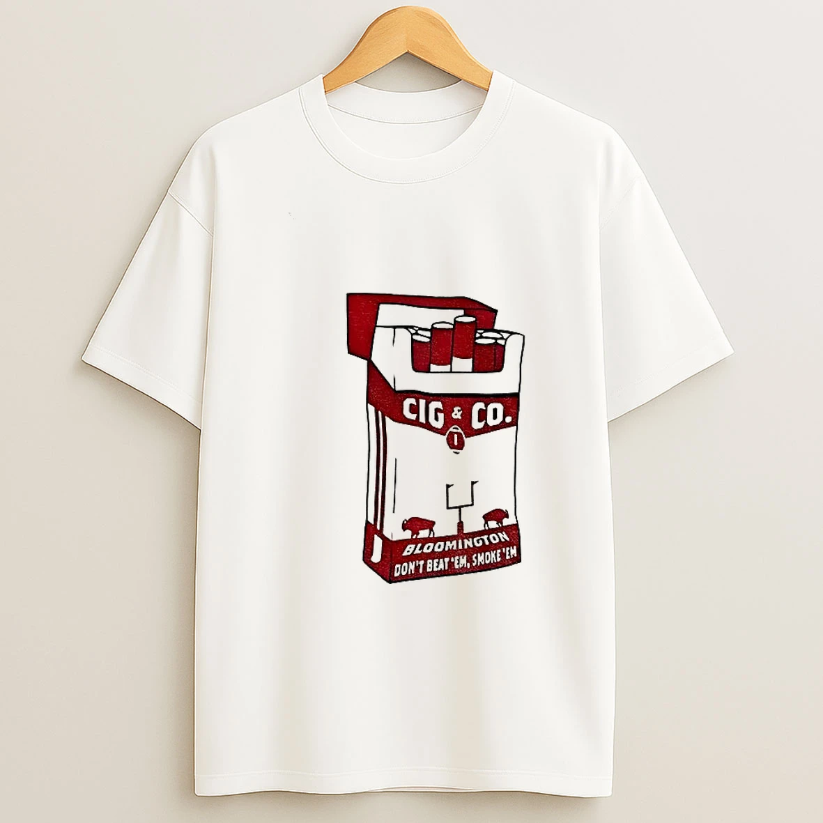 Cig And Co Indiana University Football Coach Inspired Dont Beat Em Smoke Em T Shirt