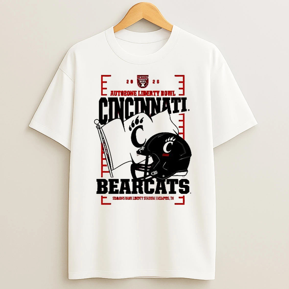 Cincinnati Bearcats Autozone Liberty Bowl 2025 Helmet T Shirt