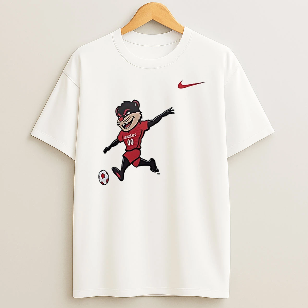 Cincinnati Bearcats Mascot Playing Soccer Circle T Shirt