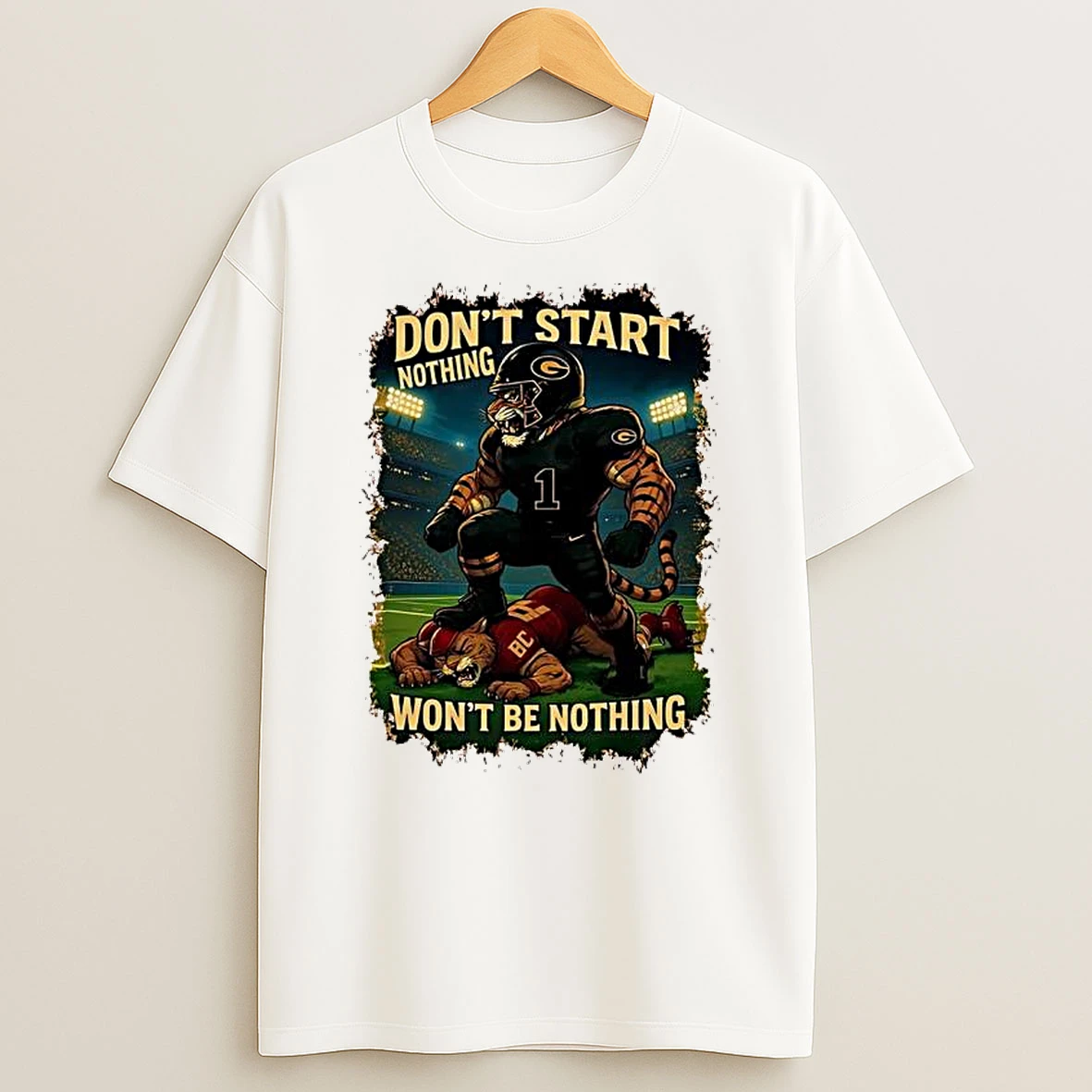 Cincinnati Bengals Dont Start Nothing Wont Be Nothing Tiger Mascot T Shirt