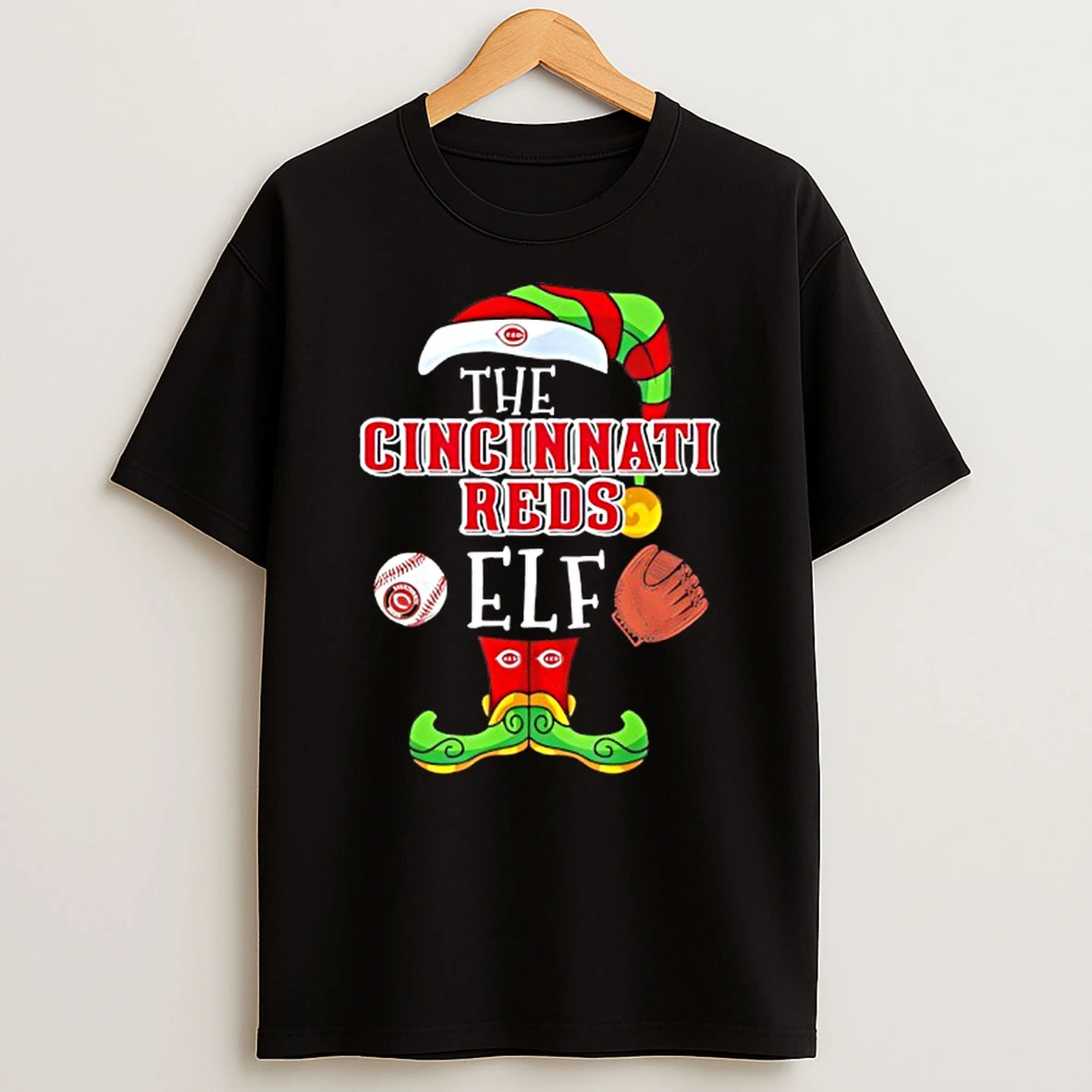 Cincinnati Reds Christmas Elf T Shirt