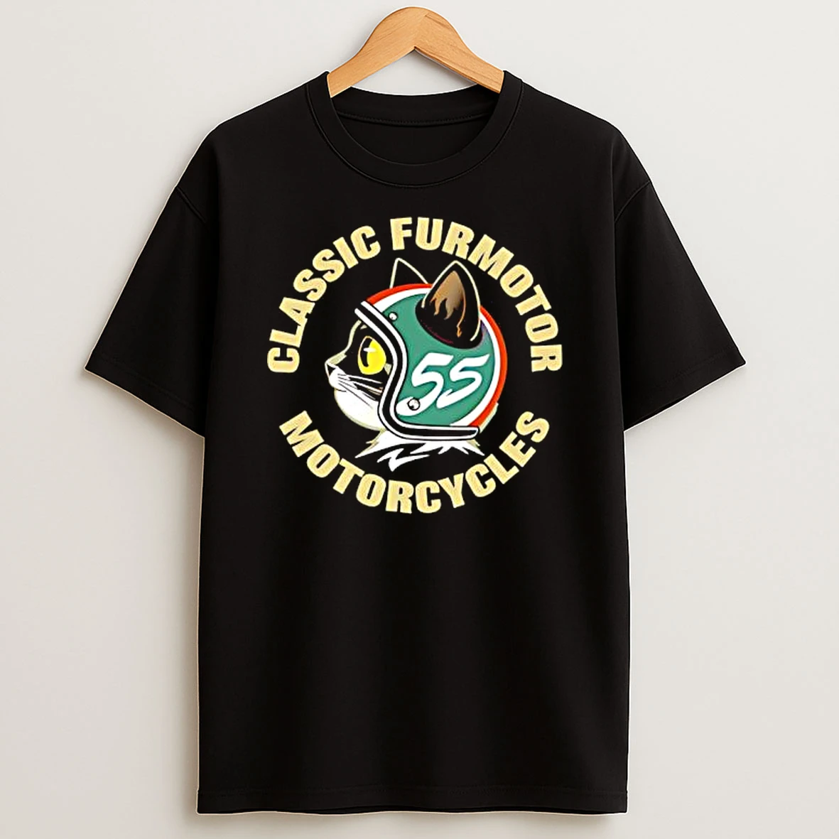Classic Furmotor Motorcycles Retro Cat T Shirt