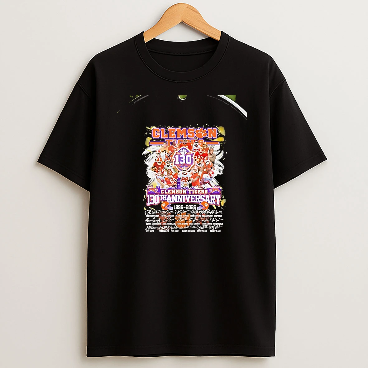 Clemson Tigers 130th Anniversary 1896 2026 Signature Chriast T Shirt