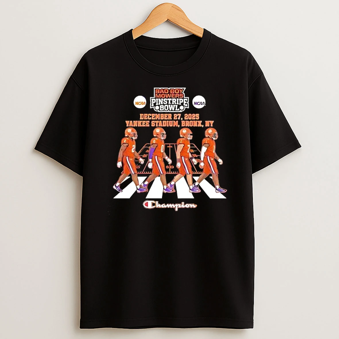 Clemson Tigers 2025 Bad Boy Mowers Pinstripe Bowl Champions Abbey Road T Shirt