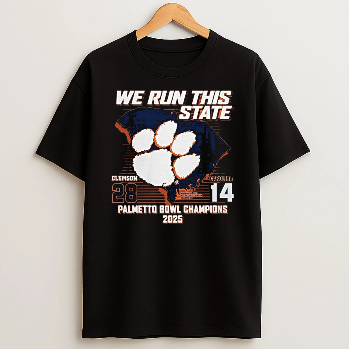 Clemson Tigers 2025 Palmetto Bowl Champions Score T Shirt