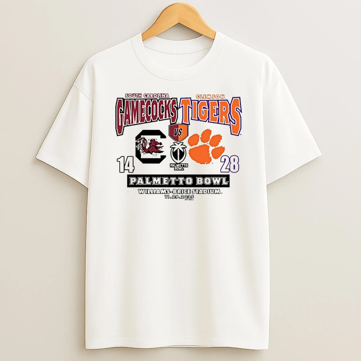Clemson Tigers Vs South Carolina 2025 Palmetto Bowl Final Score T Shirt