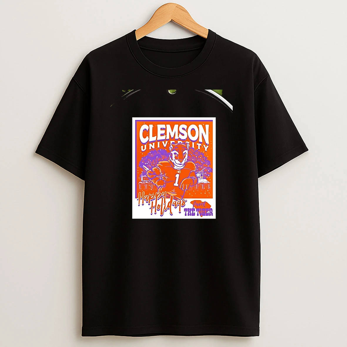 Clemson Tigers Mascot Happy Holidays Christmas Chriast T Shirt