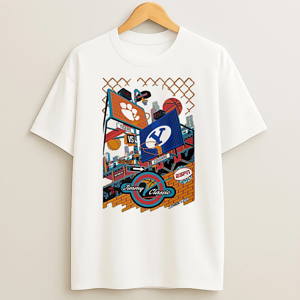 Clemson Tigers Vs Byu Cougars Jimmy Classic Circle T Shirt