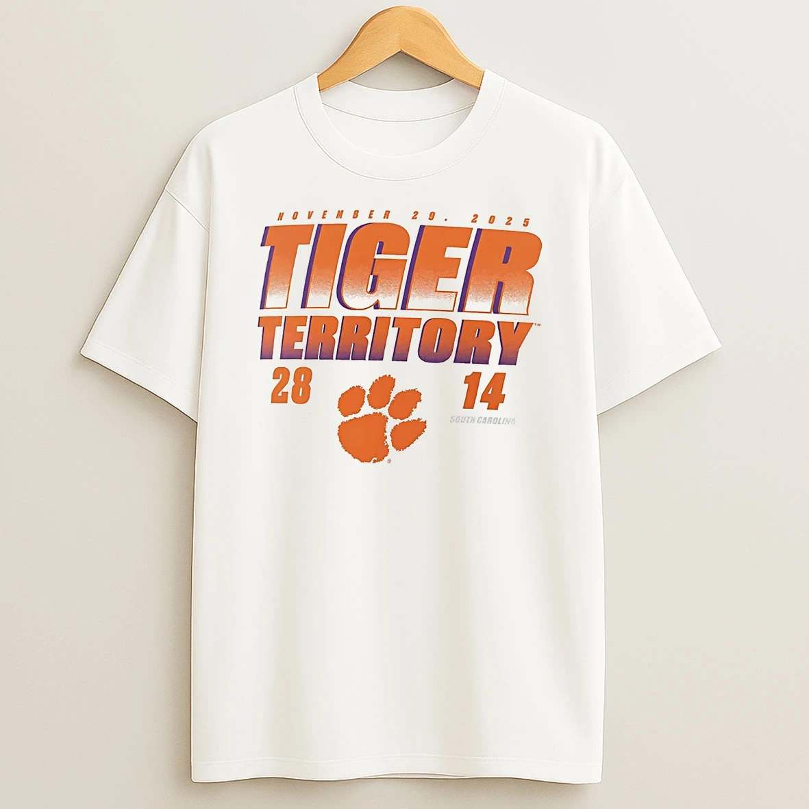 Clemson Tigers Vs South Carolina Gamecocks 2025 Tiger Territory T Shirt