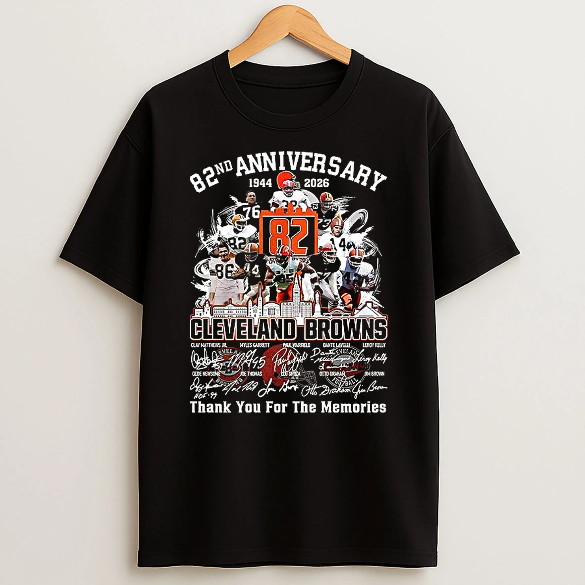Cleveland Browns 82nd Anniversary 1944 2026 Thank You For The Memories Signature T Shirt