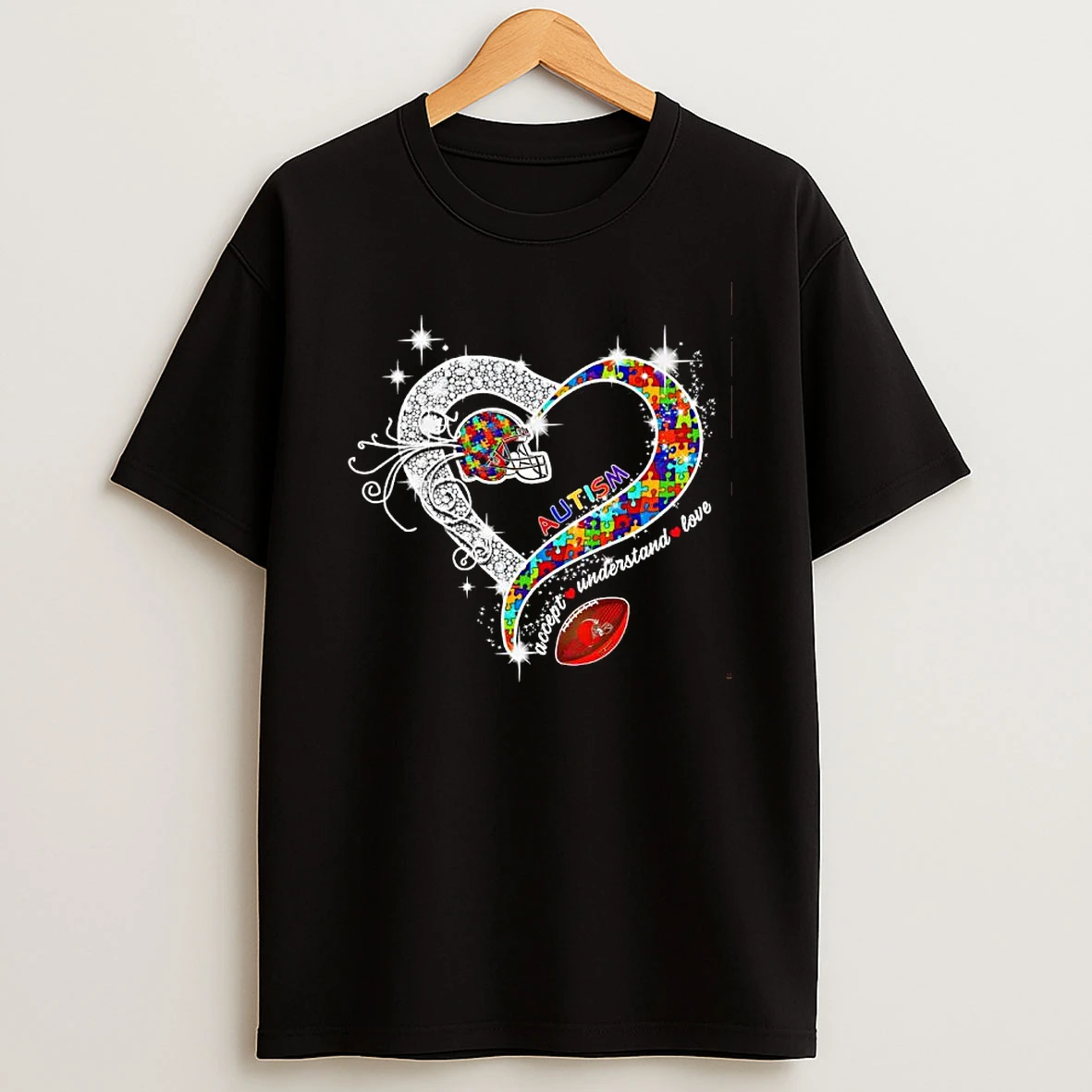 Cleveland Browns Autism Accept Understand Love Football T Shirt