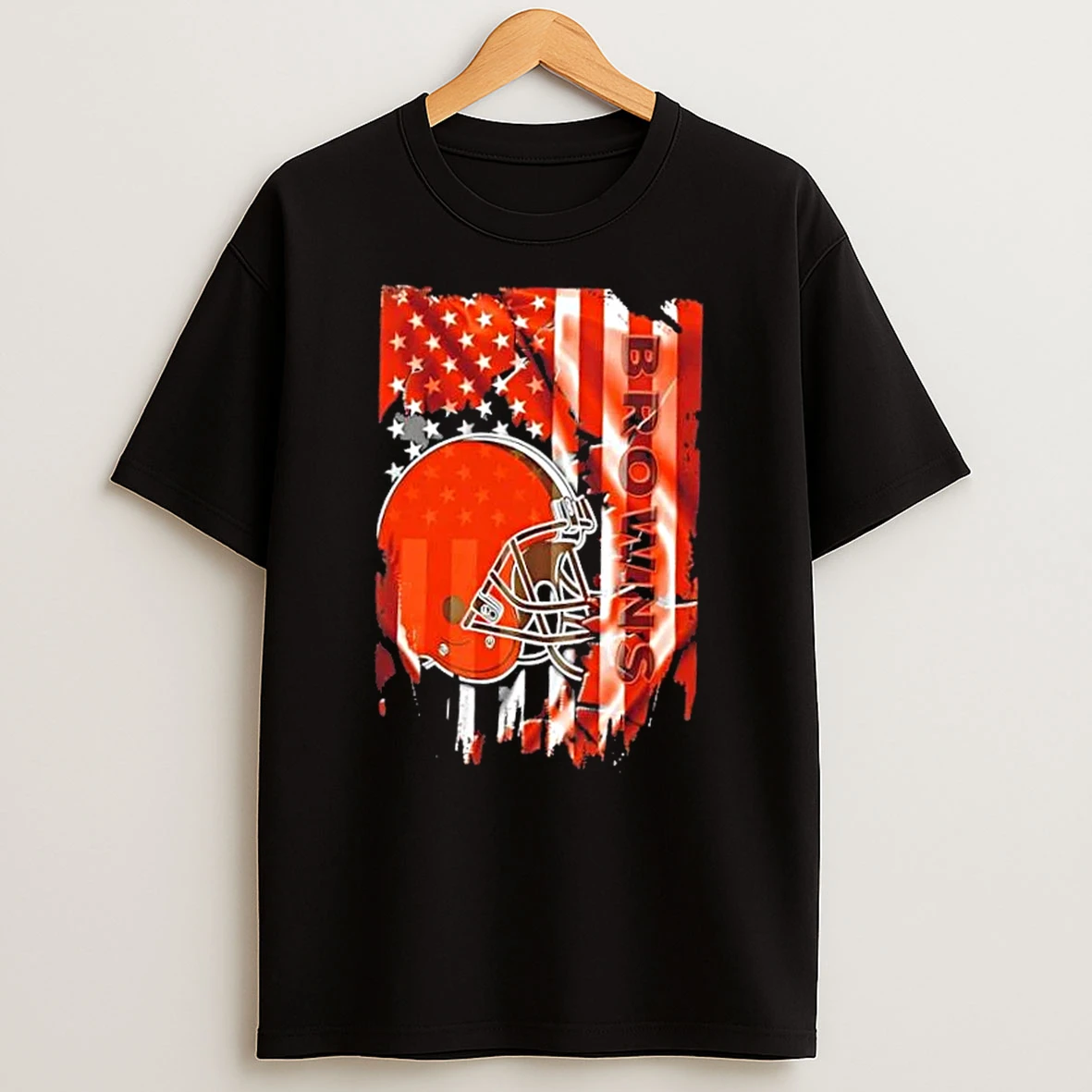 Cleveland Browns Football X American Flag T Shirt