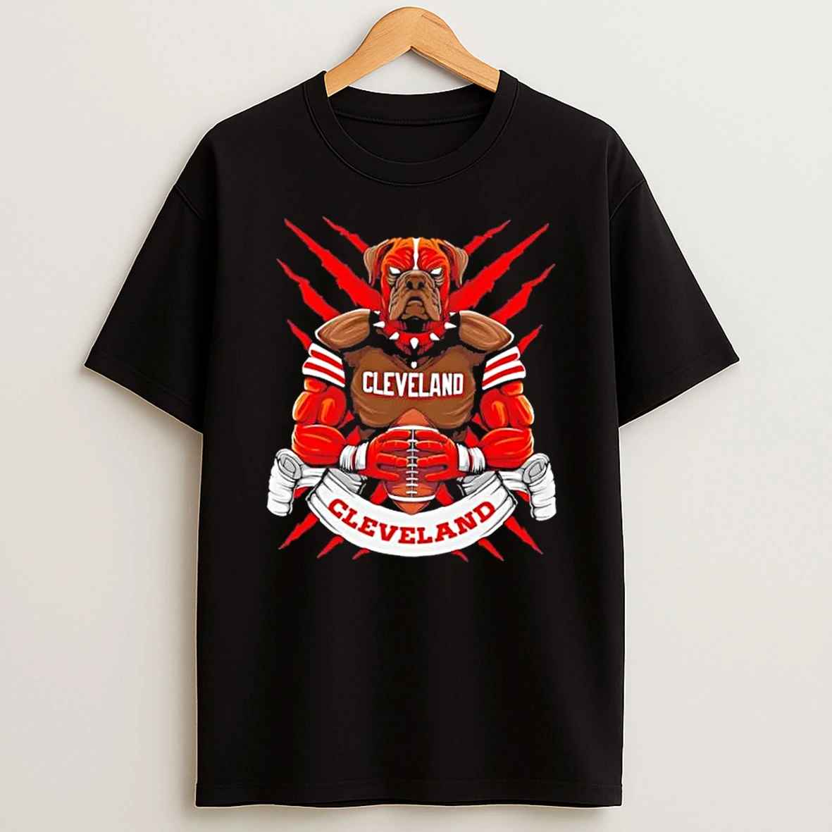 Cleveland Browns Football Mascot Hug The Ball T Shirt