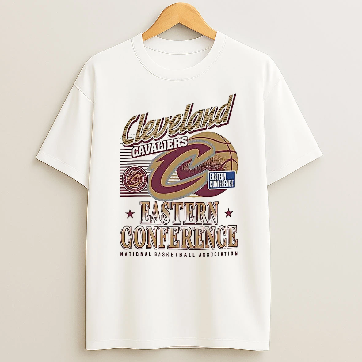 Cleveland Cavaliers Nba Eastern Conference Logo And Ball T Shirt