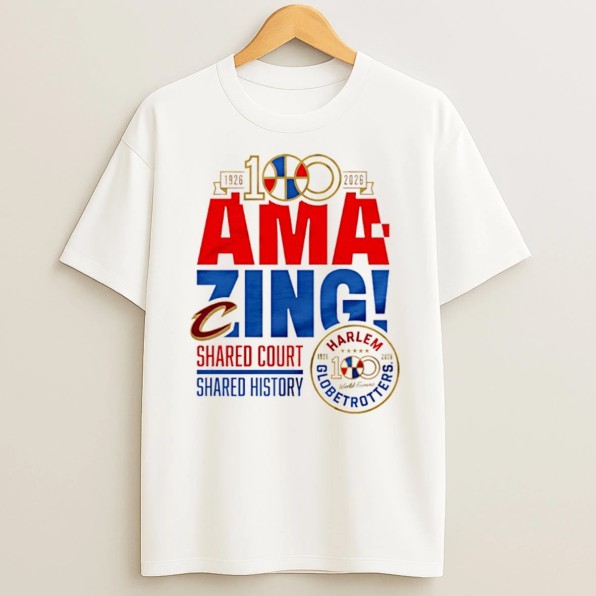 Cleveland Cavaliers X Harlem Globetrotters Amazing 100 Year 1926 2026 T Shirt