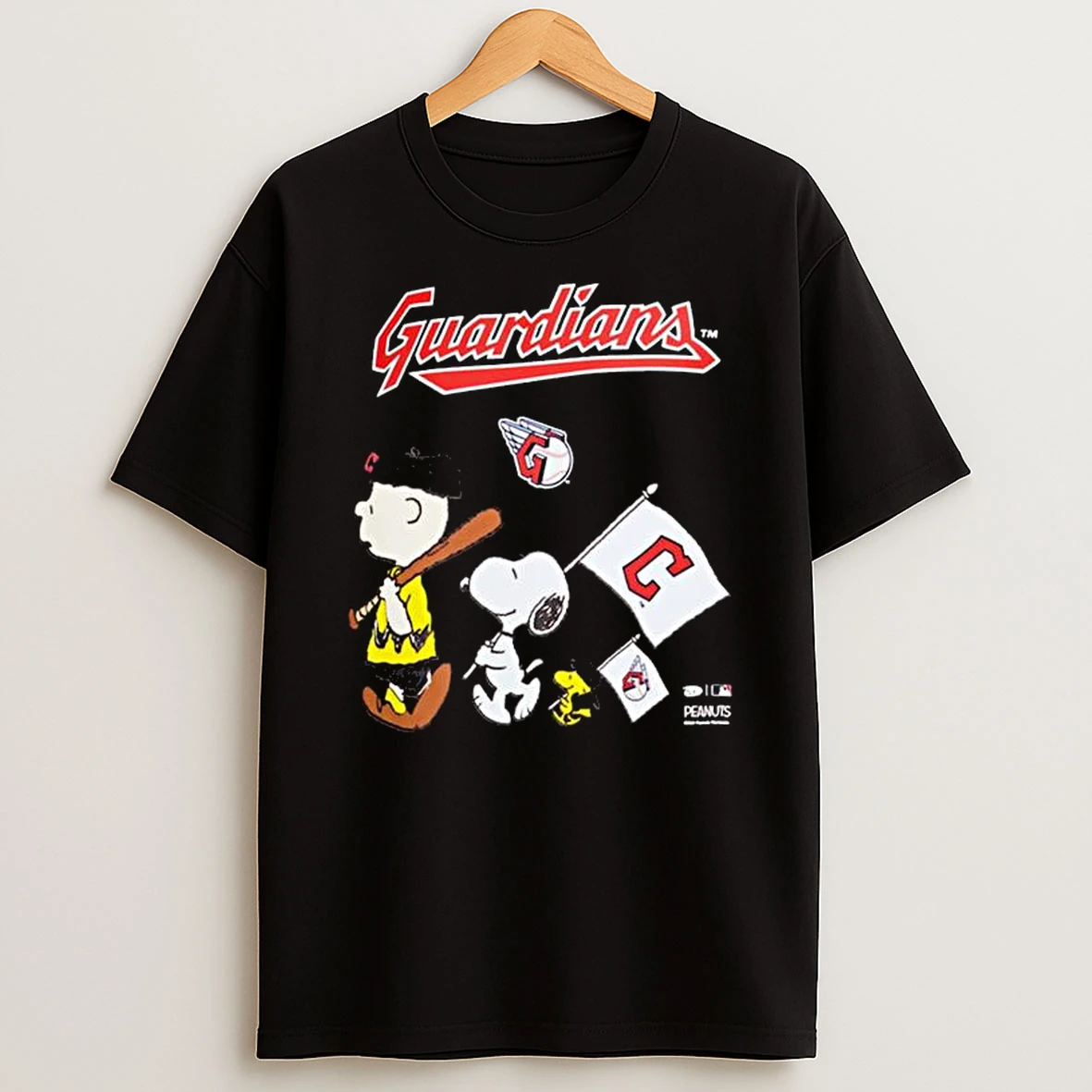 Cleveland Guardians Peanuts Flag T Shirt