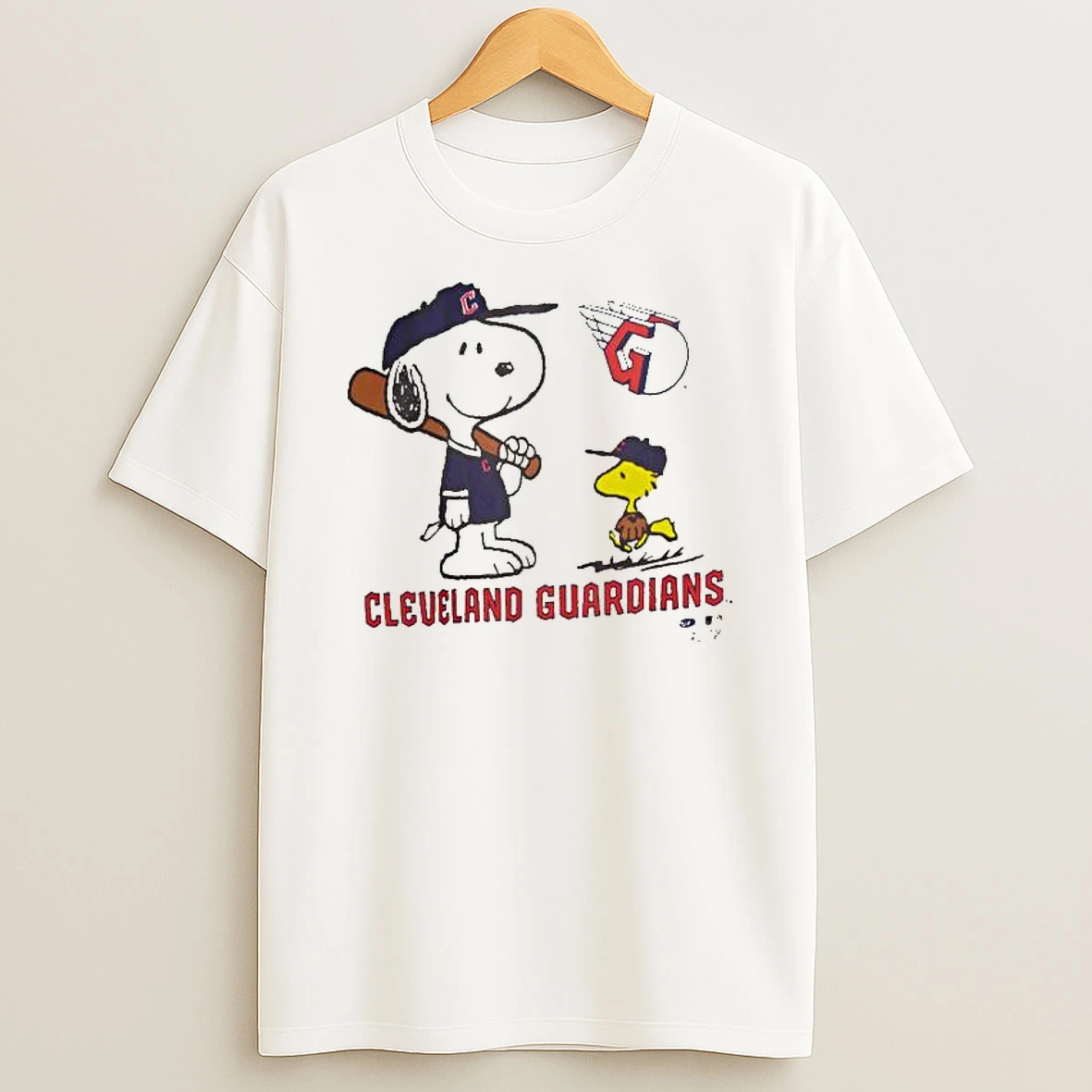 Cleveland Guardians Peanuts Snoopy T Shirt
