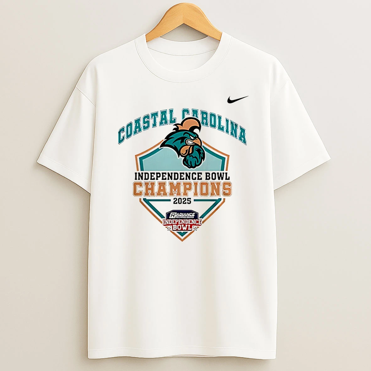 Coastal Carolina 2025 Radiance Technologies Independence Bowl Champions Logo T Shirt