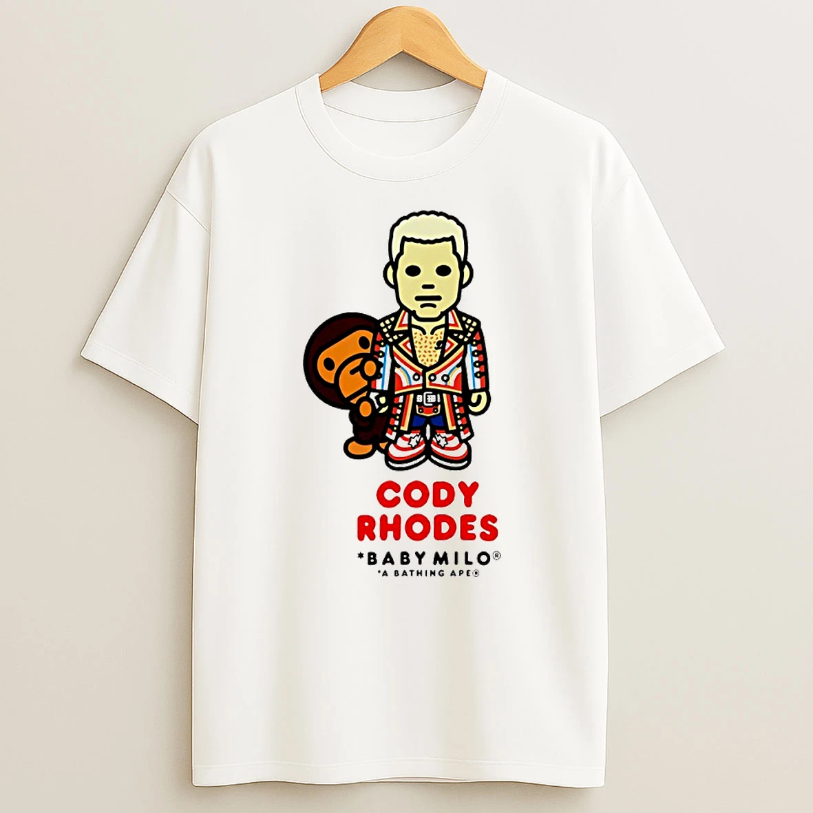 Cody Rhodes Bape X Wwe Baby Milo Relaxed Circle T Shirt