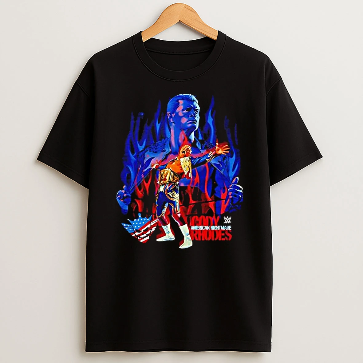 Cody Rhodes Flames American Nightmare Logo T Shirt