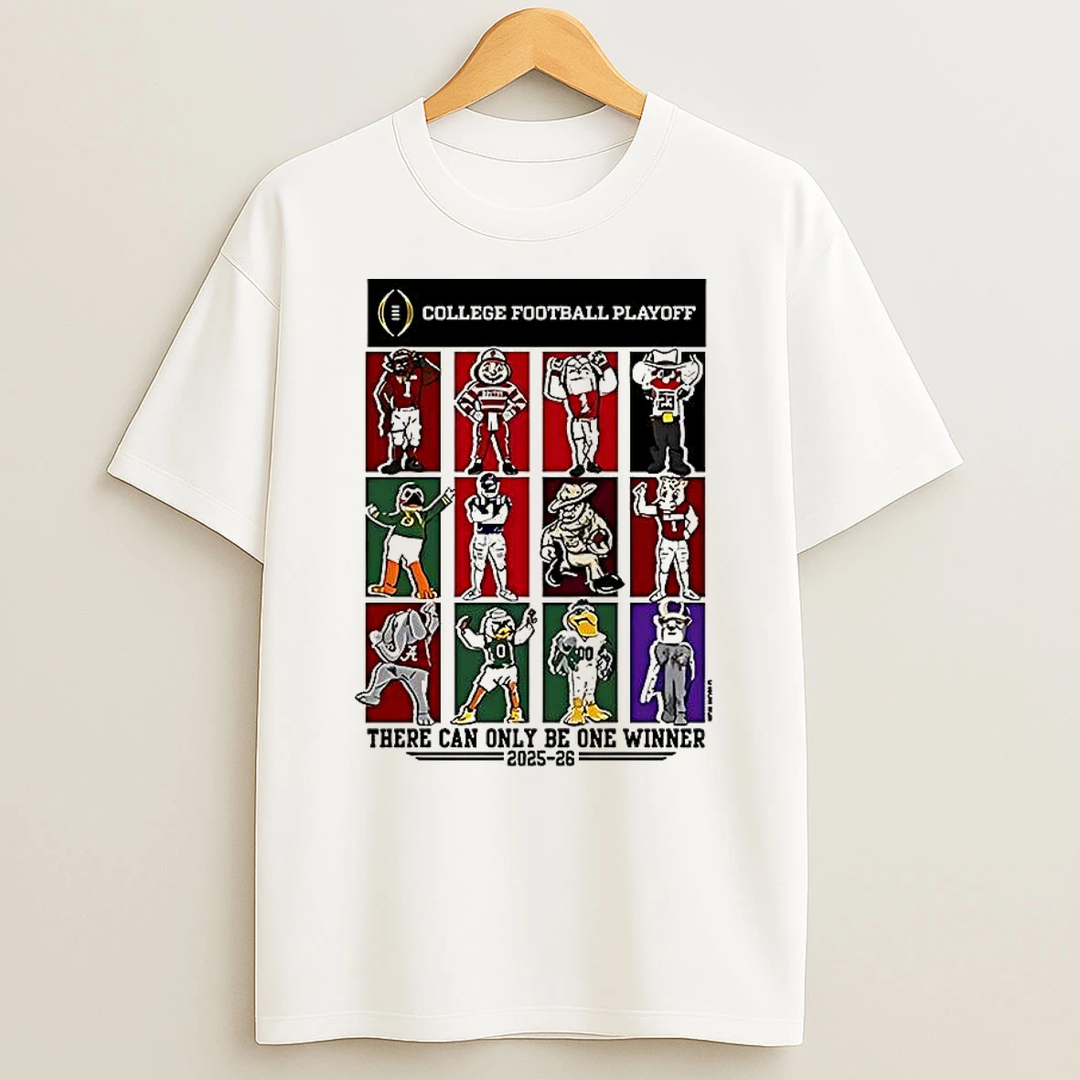 College Football Playoff 12 Team Mascots 2025 2026 T Shirt