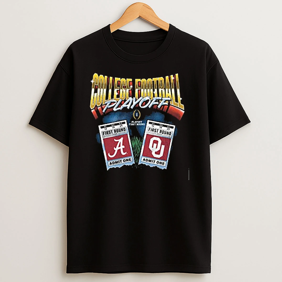 College Football Playoff 2025 First Round Oklahoma Sooners Vs Alabama Crimson Tide Matchup Ticket T Shirt