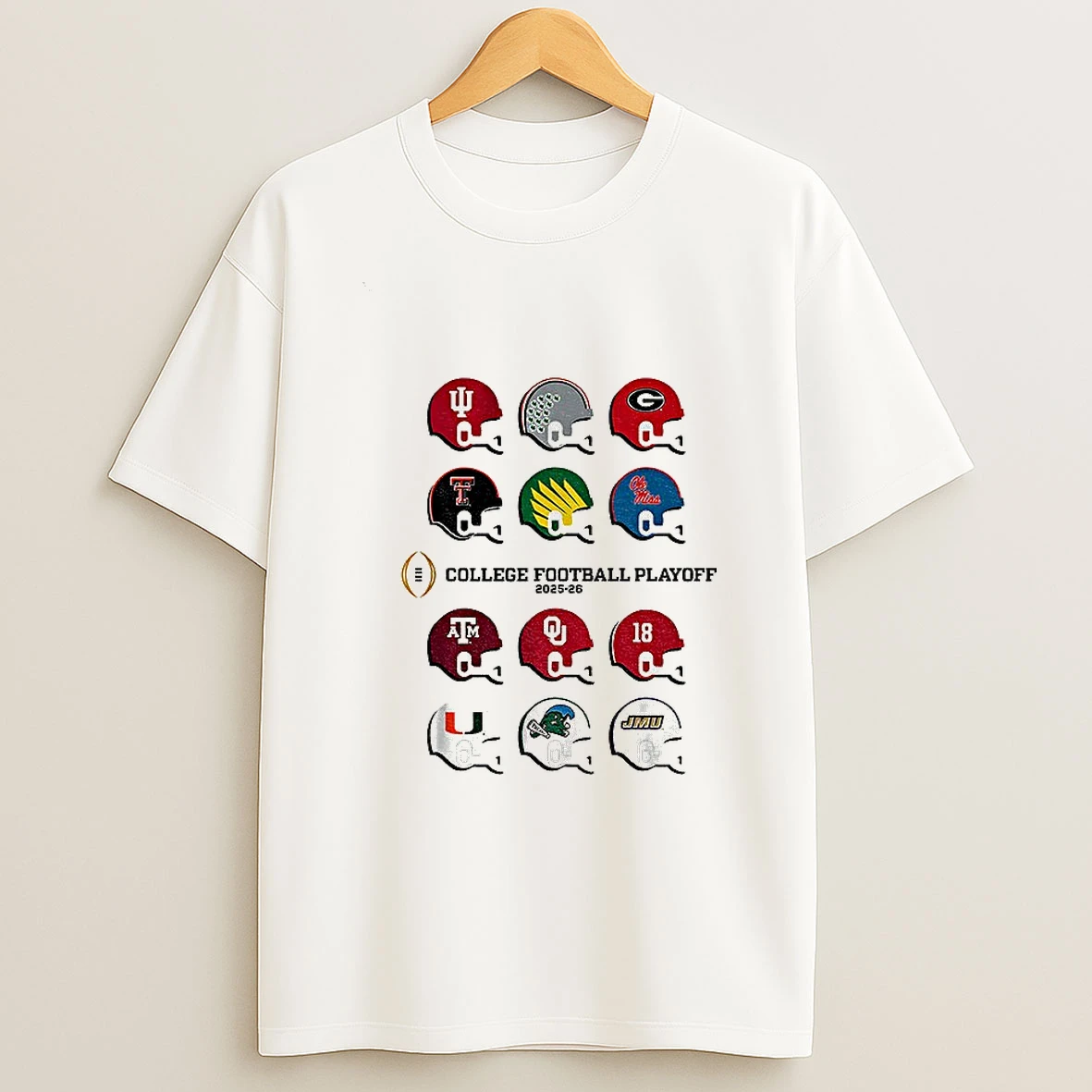 College Football Playoff Cfp Toy Team Helmets 2025 Cfp Field Logo T Shirt