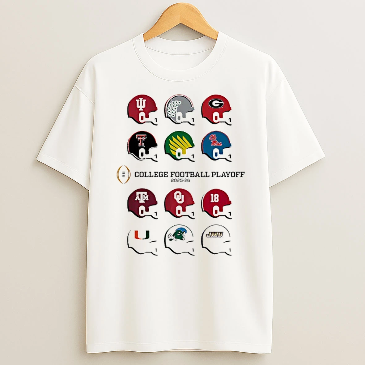 College Football Playoff Field Toy Team Helmets 2025 2026 T Shirt