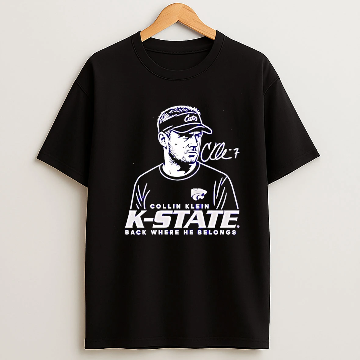Collin Klein K State Wildcats Caricature Signature T Shirt