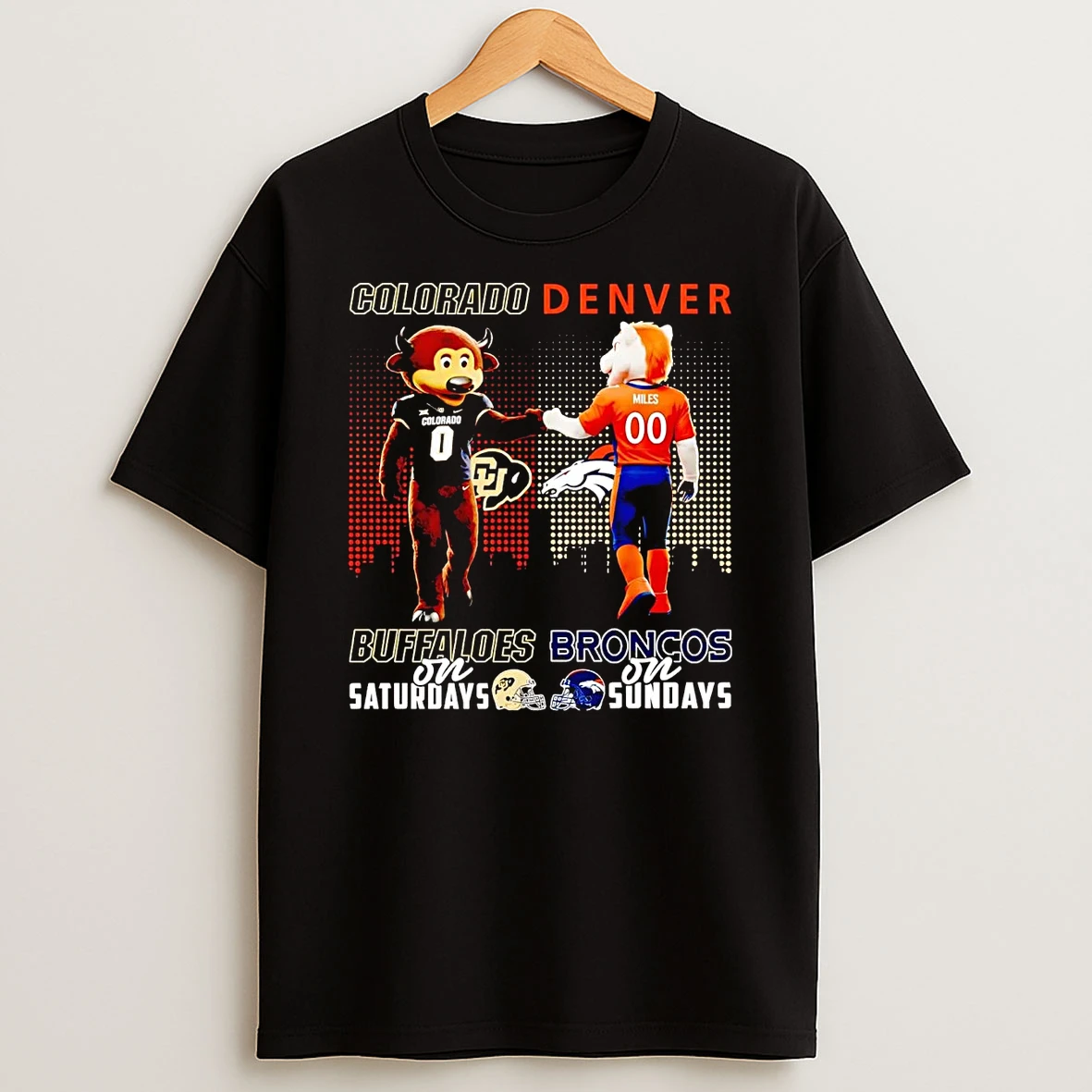 Colorado Buffaloes On Saturdays Denver Broncos On Sundays Mascot T Shirt