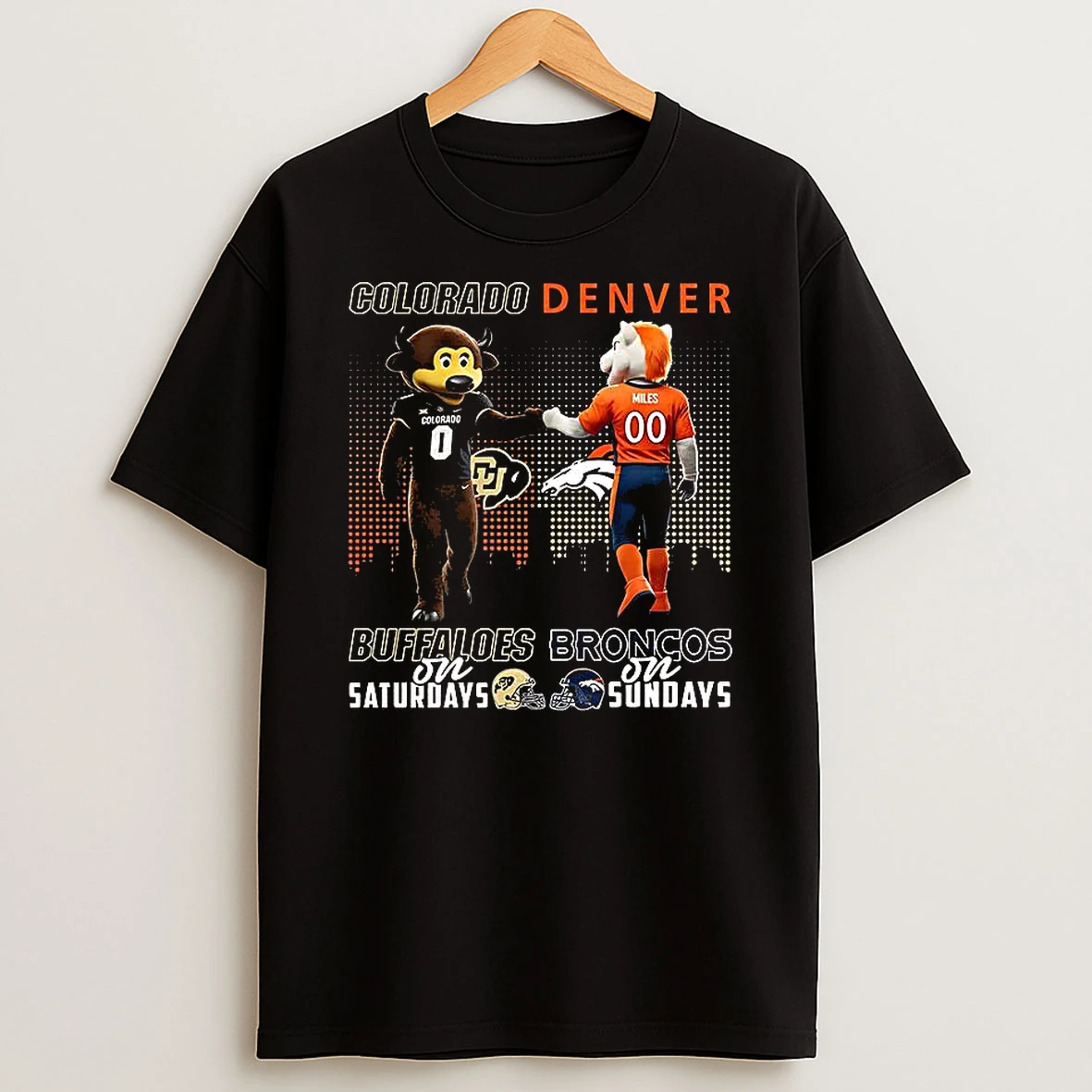 Colorado Buffaloes On Saturdays Vs Denver Broncos On Sundays Mascot T Shirt