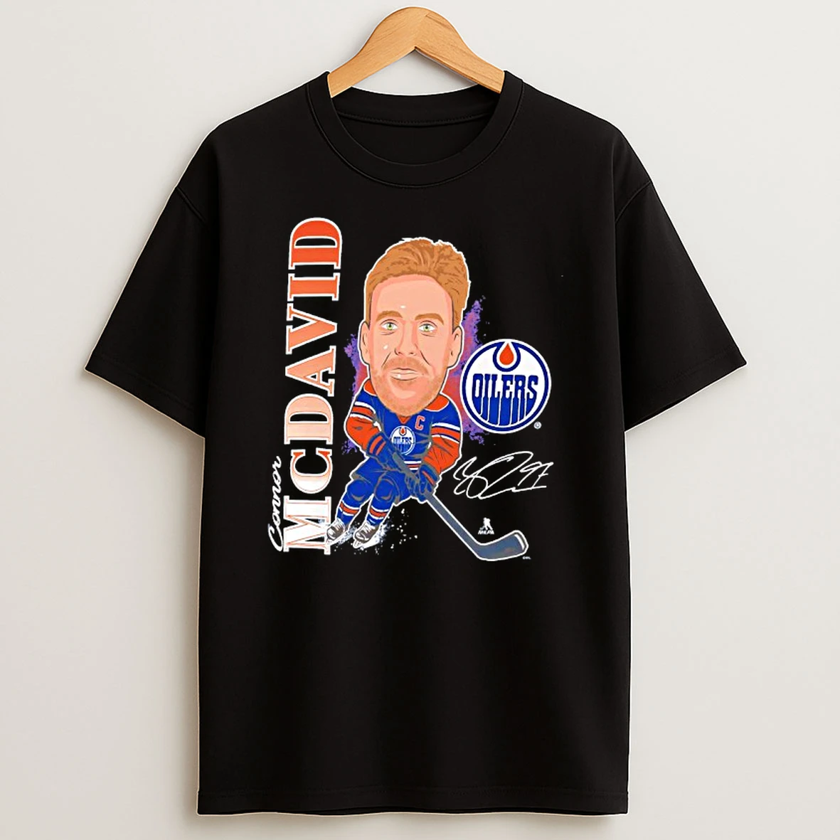 Connor Mcdavid Edmonton Oilers Player Action Signature T Shirt