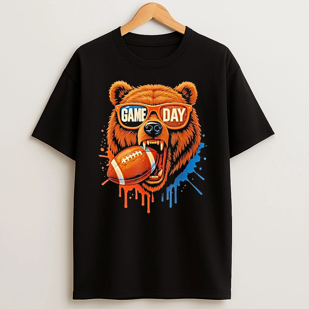 Cool Game Day Bear Graphic T Shirt