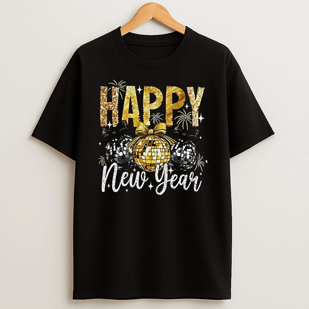 Coquette Bows New Year Disco Ball 2026 Happy New Years T Shirt