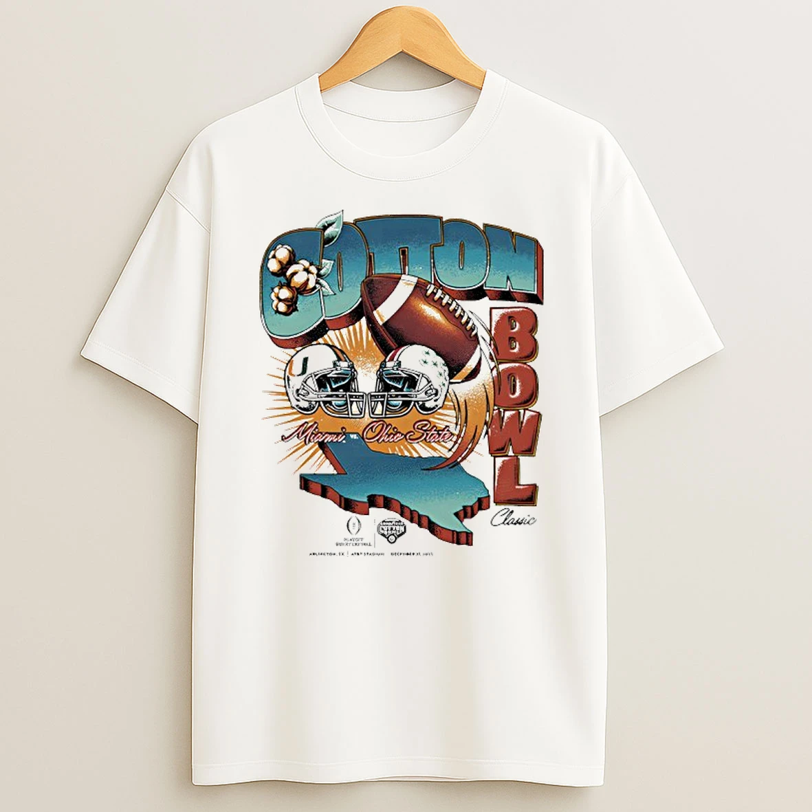 Cotton Bowl Classic 2025 Miami Vs Ohio State Matchup T Shirt