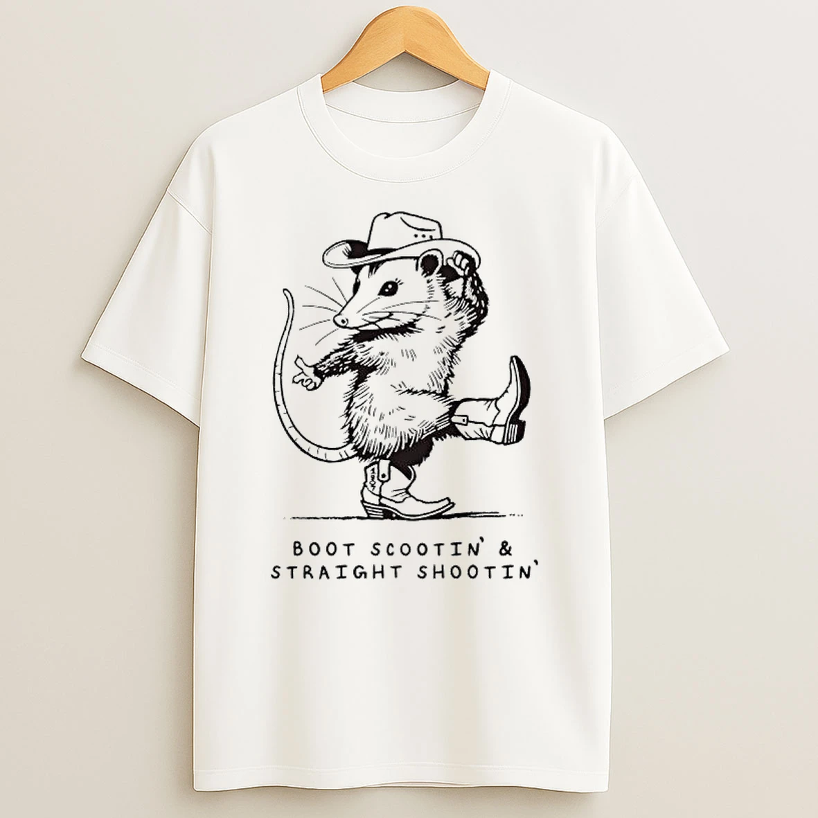 Cowboy Opossum Boot Scootin Shootin T Shirt