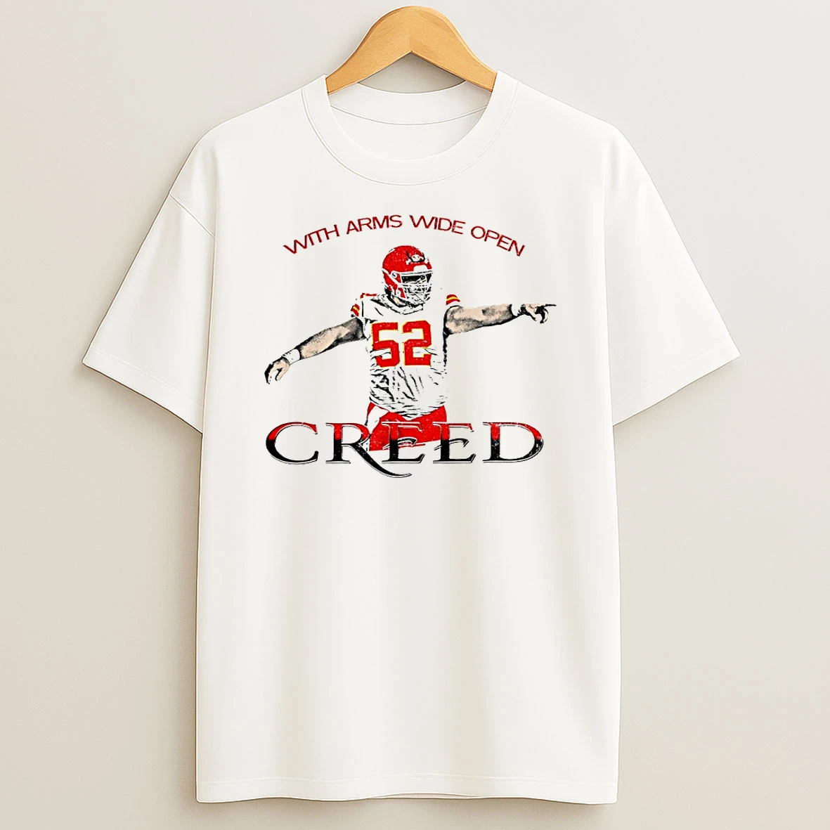 Creed Humphrey Kansas City Chiefs With Arms Wide Open Circle T Shirt