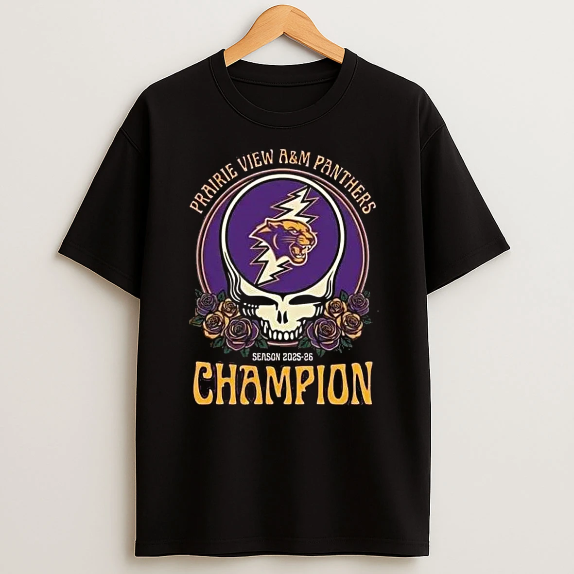 Cricket Celebration Bowl Ncaa College Football Season 2025 26 Prairie View Am Panthers X Grateful Dead Skull Logo Champion Celebration Winner T Shirt
