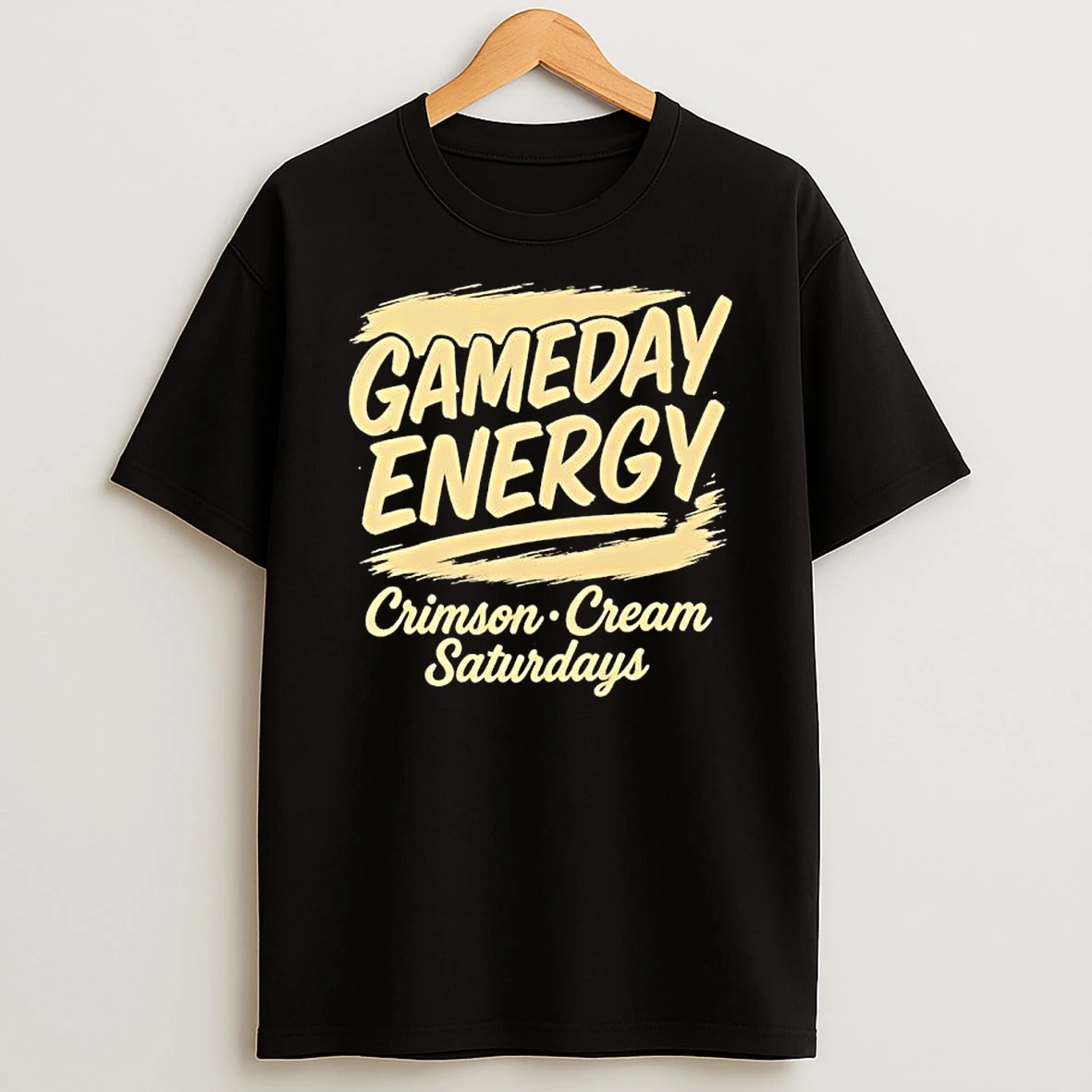 Crimson And Cream Saturdays Gameday Energy T Shirt