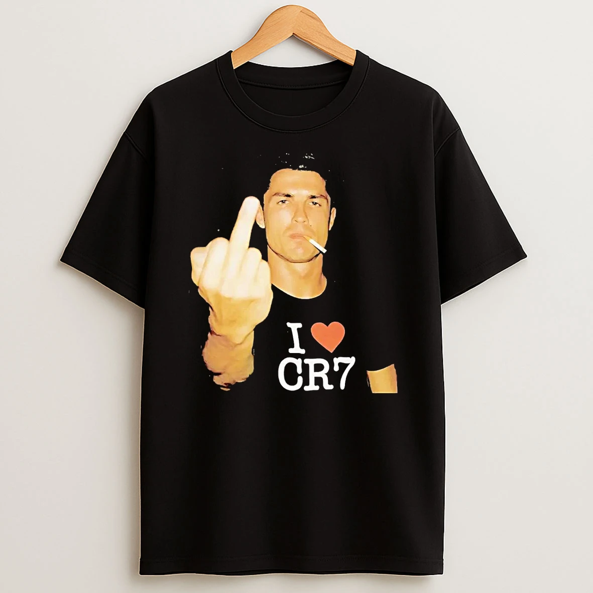 Cristiano Ronaldo Smoke Cigs Middle Finger T Shirt