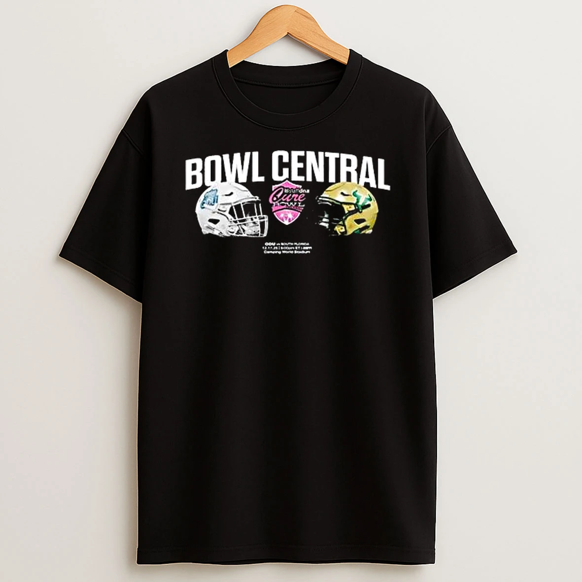 Cure Bowl Central Dueling Helmets Old Dominion University Vs South Florida At Camping World Stadium On December 17 2025 T Shirt