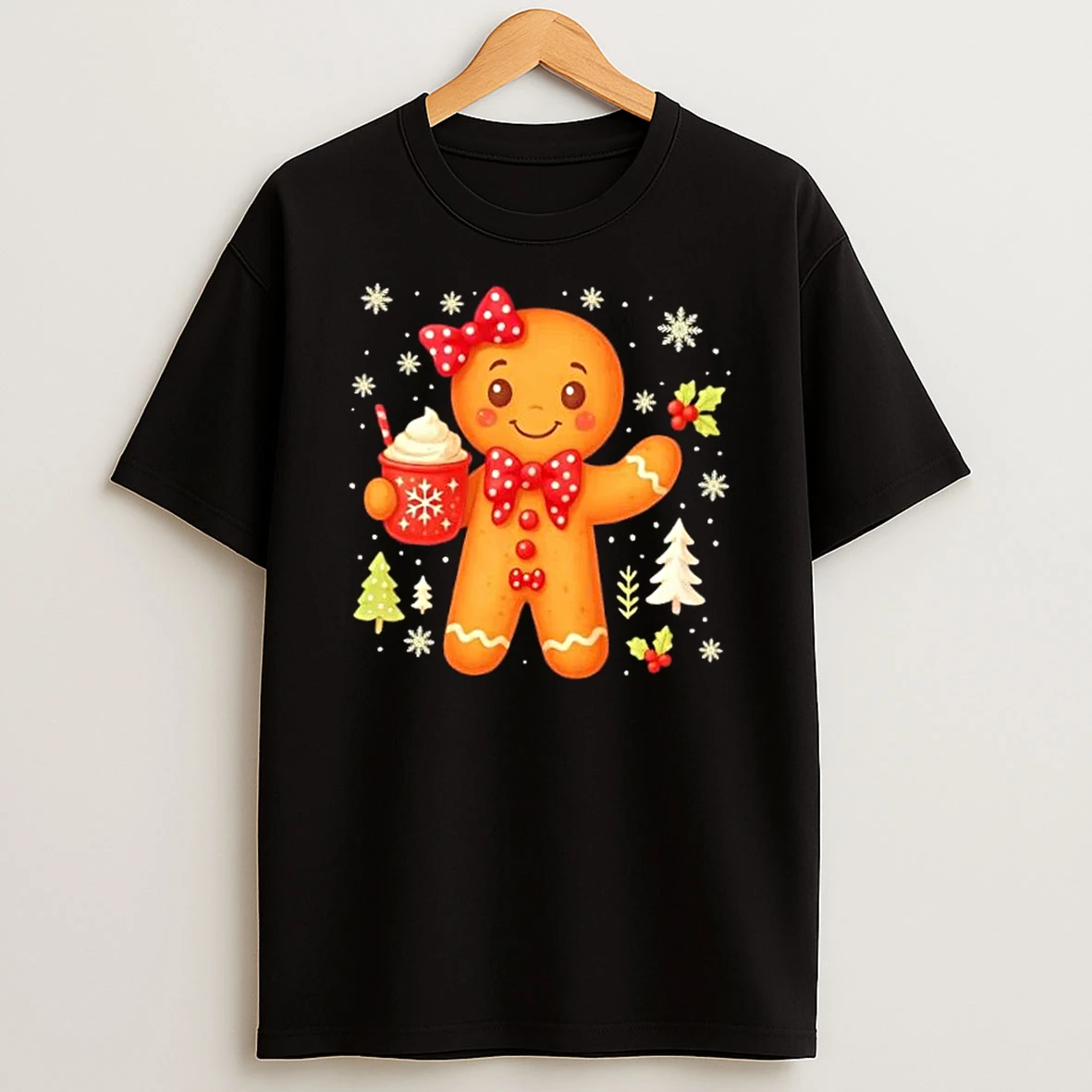 Cute Gingerbread Christmas Snow Cute Gifts T Shirt
