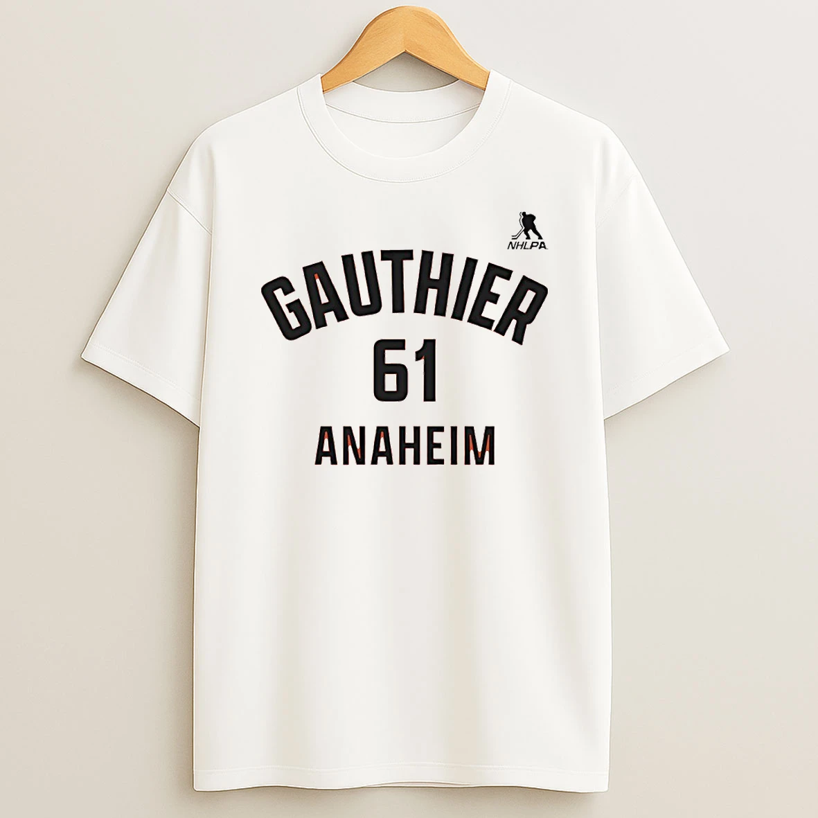 Cutter Gauthier 61 Anaheim Ducks Hockey Name And Number Circle T Shirt