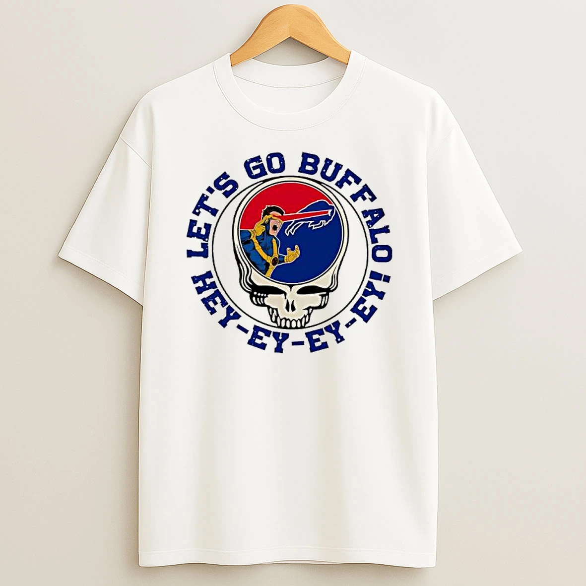 Cyclops X Grateful Deads Steal Your Face Lets Go Buffalo Bills Nfl Hey Ey Ey Ey T Shirt