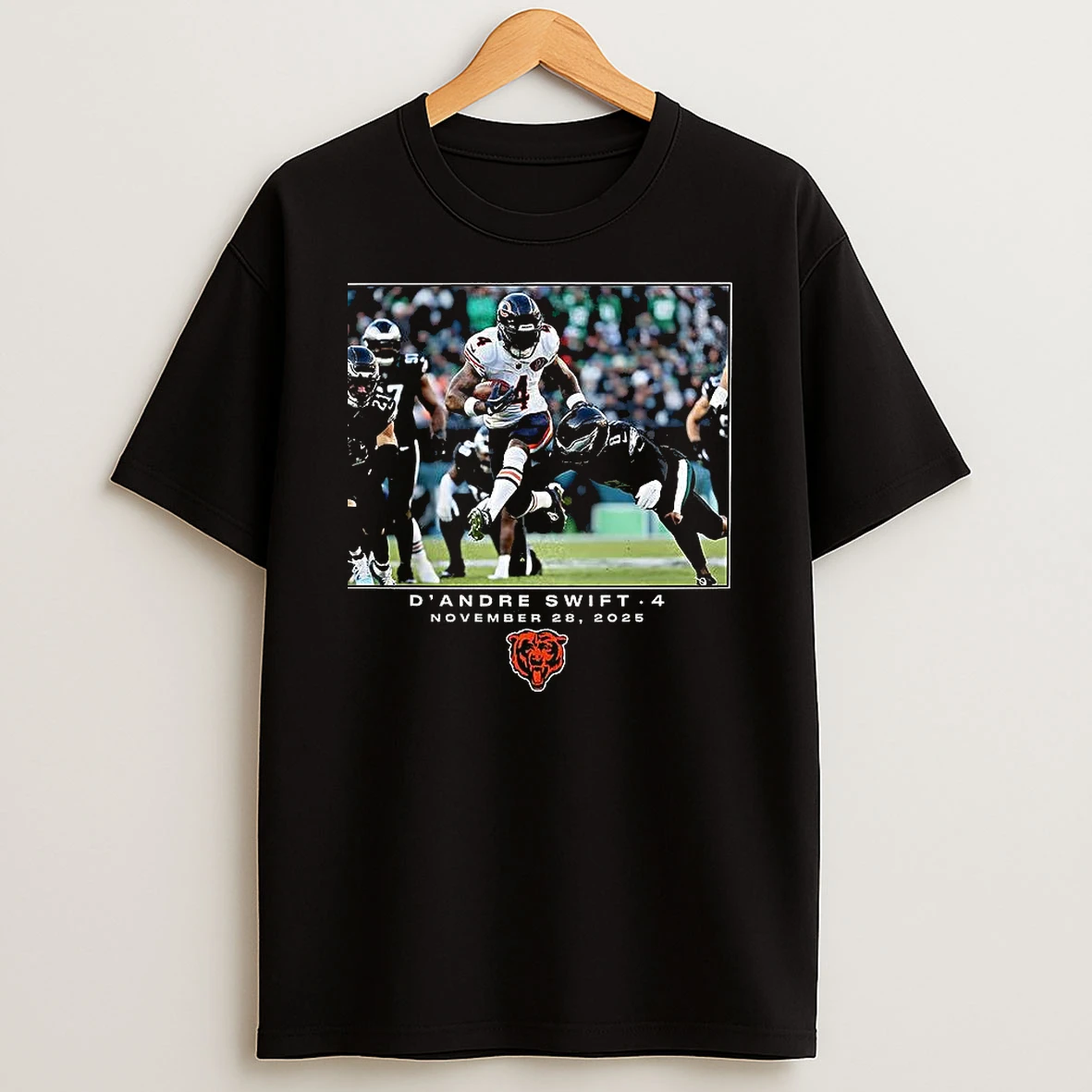 Dandre Swift Number 4 Chicago Bears Nfl Week 13 2025 Moment T Shirt