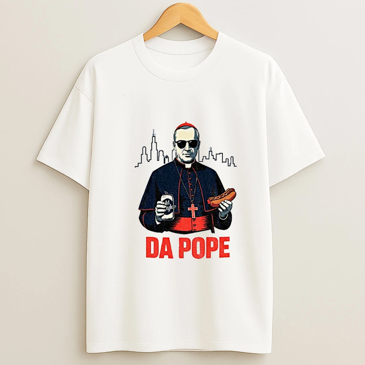 Da Pope Chicago Bears Humor Leo Xiv T Shirt