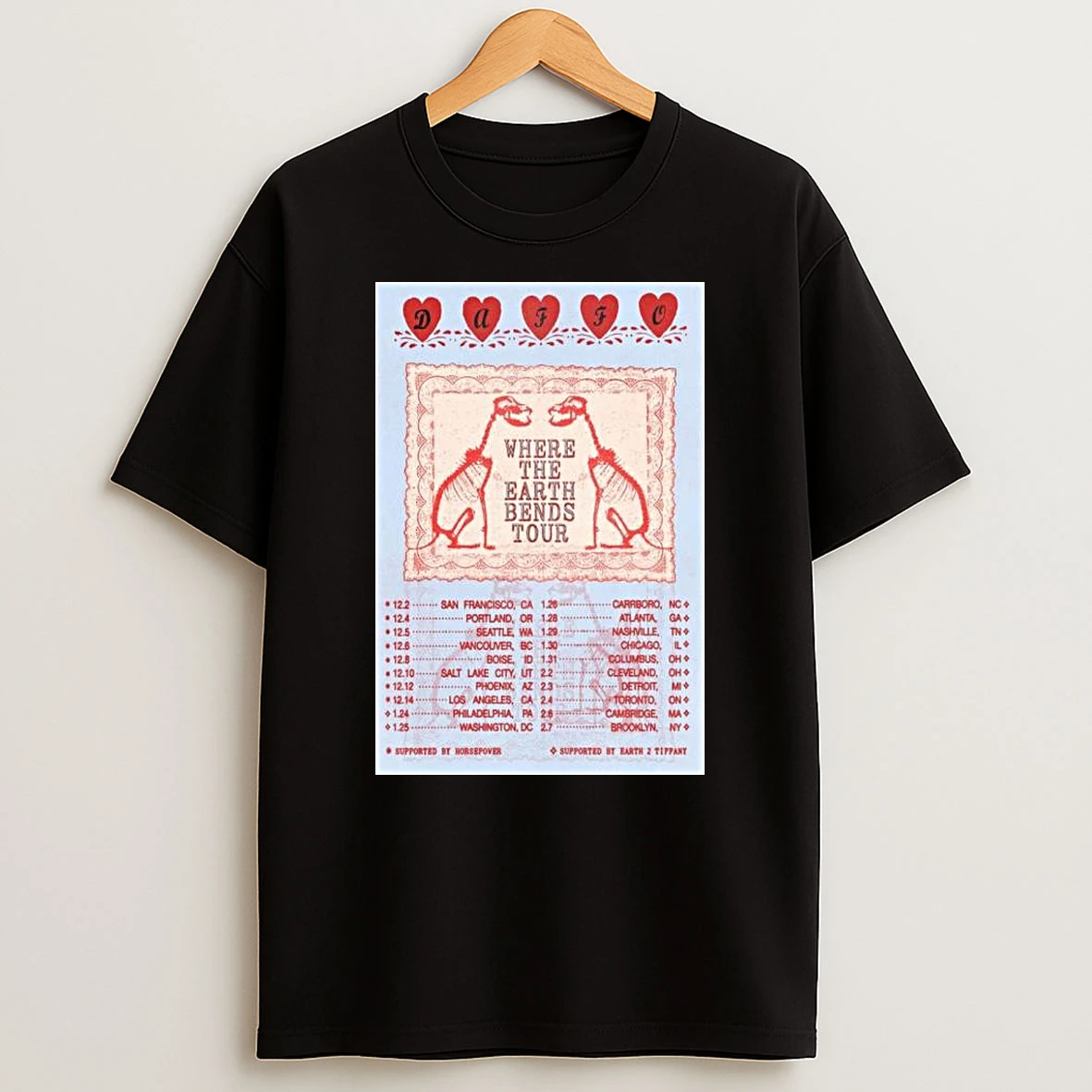 Daffoband Where The Earth Bends Tour Show 2026 T Shirt